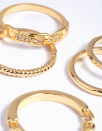 Gold Plated Stacking Rings with Diamantes - link has visual effect only