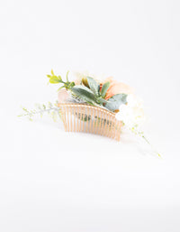 Gold Rose & Leaf Floral Comb - link has visual effect only