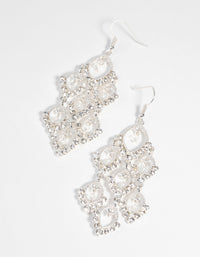 Silver Diamante Teardrop Earrings - link has visual effect only