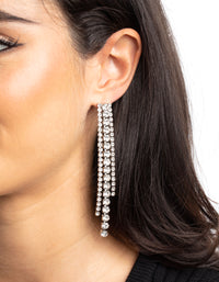 Rhodium Diamante Drop Earrings - link has visual effect only