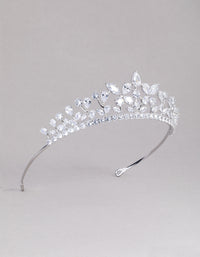 Rhodium Cubic Zirconia Royal Crown Alice Band - link has visual effect only