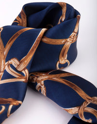 Navy Horseshoe Print Bandana Hair Scarf - link has visual effect only