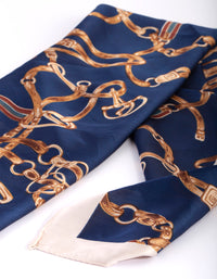 Navy Horseshoe Print Bandana Hair Scarf - link has visual effect only