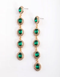 Green & Gold Drop Earrings - link has visual effect only