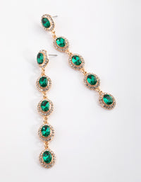 Green & Gold Drop Earrings - link has visual effect only