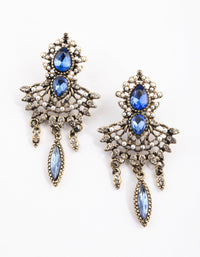 Antique Gold Vintage Drop Earrings - link has visual effect only