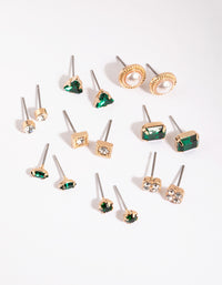 Gold Geometric Stud Earring 8-Pack - link has visual effect only