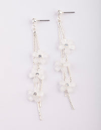 Silver Flower Drop Earrings - link has visual effect only