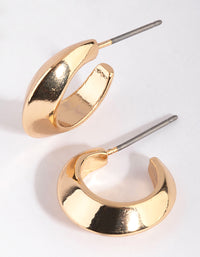 Gold Pointed Huggie Hoop Earrings - link has visual effect only