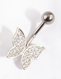 Titanium Butterfly Belly Bar - link has visual effect only