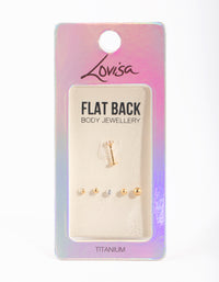 Gold Plated Titanium Flat Back 6-Pack - link has visual effect only