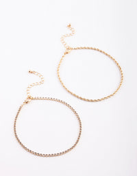 Gold Plated Anklet Set - link has visual effect only