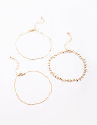 Gold Plated Dainty Anklet Pack - link has visual effect only