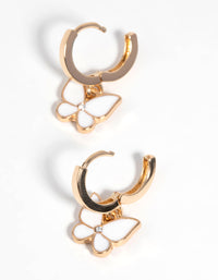 Gold Butterfly Huggie Hoop Earrings - link has visual effect only