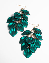 Green Pearlised Cascade Petal Earrings - link has visual effect only