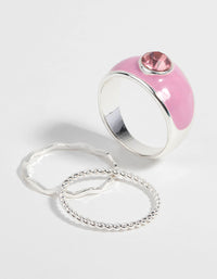 Pink Enamel Ring Pack - link has visual effect only