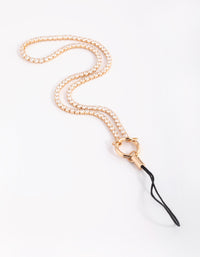 Gold Cubic Zirconia Phone Chain - link has visual effect only