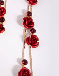 Red Rose Drop Earrings - link has visual effect only