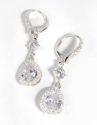 Silver Cubic Zirconia Pear Drop Earrings - link has visual effect only