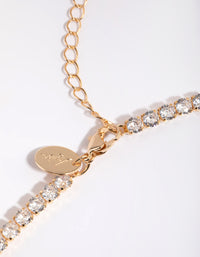 Gold Cubic Zirconia Point Necklace - link has visual effect only