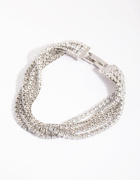 Rhodium Layered Cubic Zirconia Bracelet - link has visual effect only