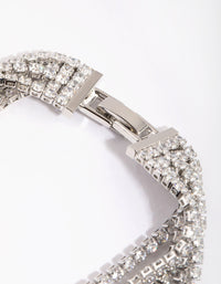 Rhodium Layered Cubic Zirconia Bracelet - link has visual effect only