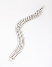 Rhodium Layered Cubic Zirconia Bracelet - link has visual effect only