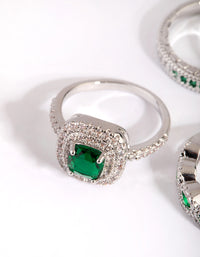 Emerald Cubic Zirconia Statement Ring 5-Pack - link has visual effect only