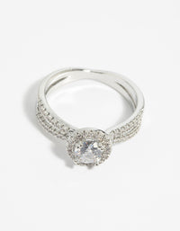 Rhodium Cubic Zirconia Ring - link has visual effect only