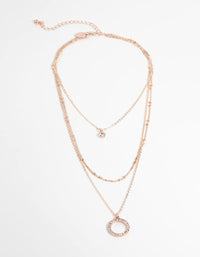 Rose Gold Diamante Layered Necklace - link has visual effect only