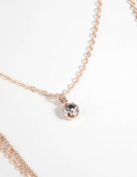 Rose Gold Diamante Layered Necklace - link has visual effect only