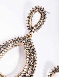 Antique Gold Diamante Teardrop Earrings - link has visual effect only