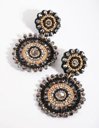 Black Beaded Drop Earrings - link has visual effect only