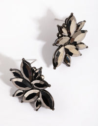 Gunmetal Marquise Stud Earrings - link has visual effect only