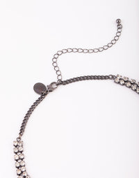 Gunmetal Diamante Layered Necklace - link has visual effect only