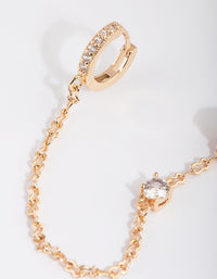 Gold Chain Stud & Huggie Earrings - link has visual effect only