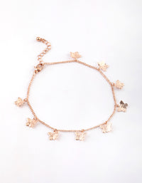 Rose Gold Butterfly Chain Anklet - link has visual effect only