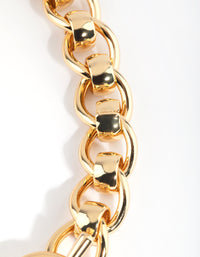 Gold Plated Chunky Fob Necklace - link has visual effect only