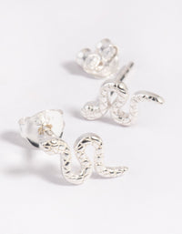 Sterling Silver Snake Stud Earrings - link has visual effect only