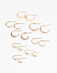 Gold Simple Hoop Earring 8-Pack - link has visual effect only