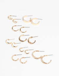 Gold Simple Hoop Earring 8-Pack - link has visual effect only