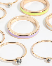 Gold Enamel Band Ring Pack - link has visual effect only