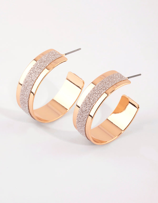 Gold Glitter Hoop Earrings