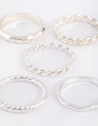 Silver Croissant Rings 4-Pack - link has visual effect only