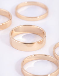 Gold Flat Band Ring 5-Pack - link has visual effect only