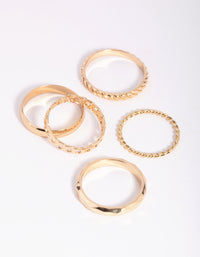 Gold Chain Link Ring 5-Pack - link has visual effect only