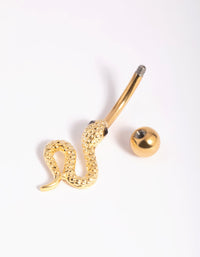 Gold Plated Titanium Snake Belly Bar - link has visual effect only