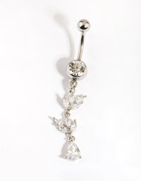 Titanium Cubic Zirconia Marquise Belly Bar - link has visual effect only