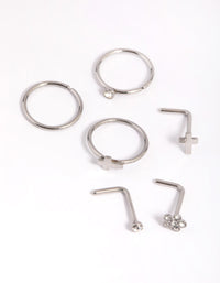 Surgical Steel Cross Nose Ring 6-Packs - link has visual effect only