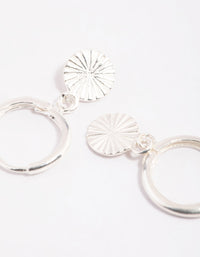 Sterling Silver Etched Huggie Hoop Earrings - link has visual effect only